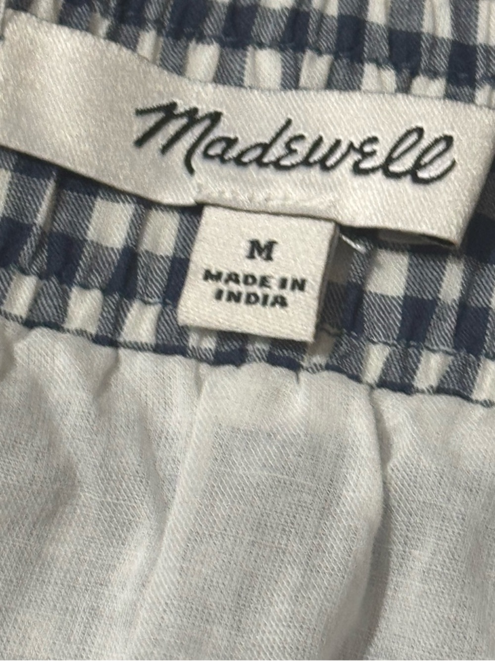 MADEWELL Gingham Ruffle Mini Skirt M Navy/White $89 Retail EUC - Picture 3 of 10